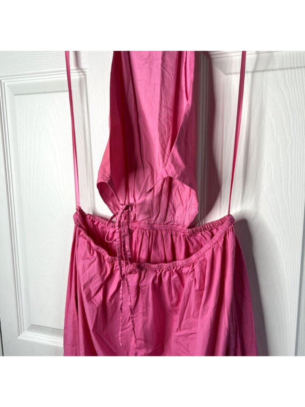 STAUD Apfel Pink Halter Cutout Sleeveless Maxi Dress Women's Size Large L - Picture 10 of 12
